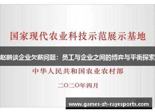 赵鹏谈企业欠薪问题:员工与企业之间的博弈与平衡探索 赵鹏谈企业欠薪问题:员工与企业之间的博弈与平衡探索